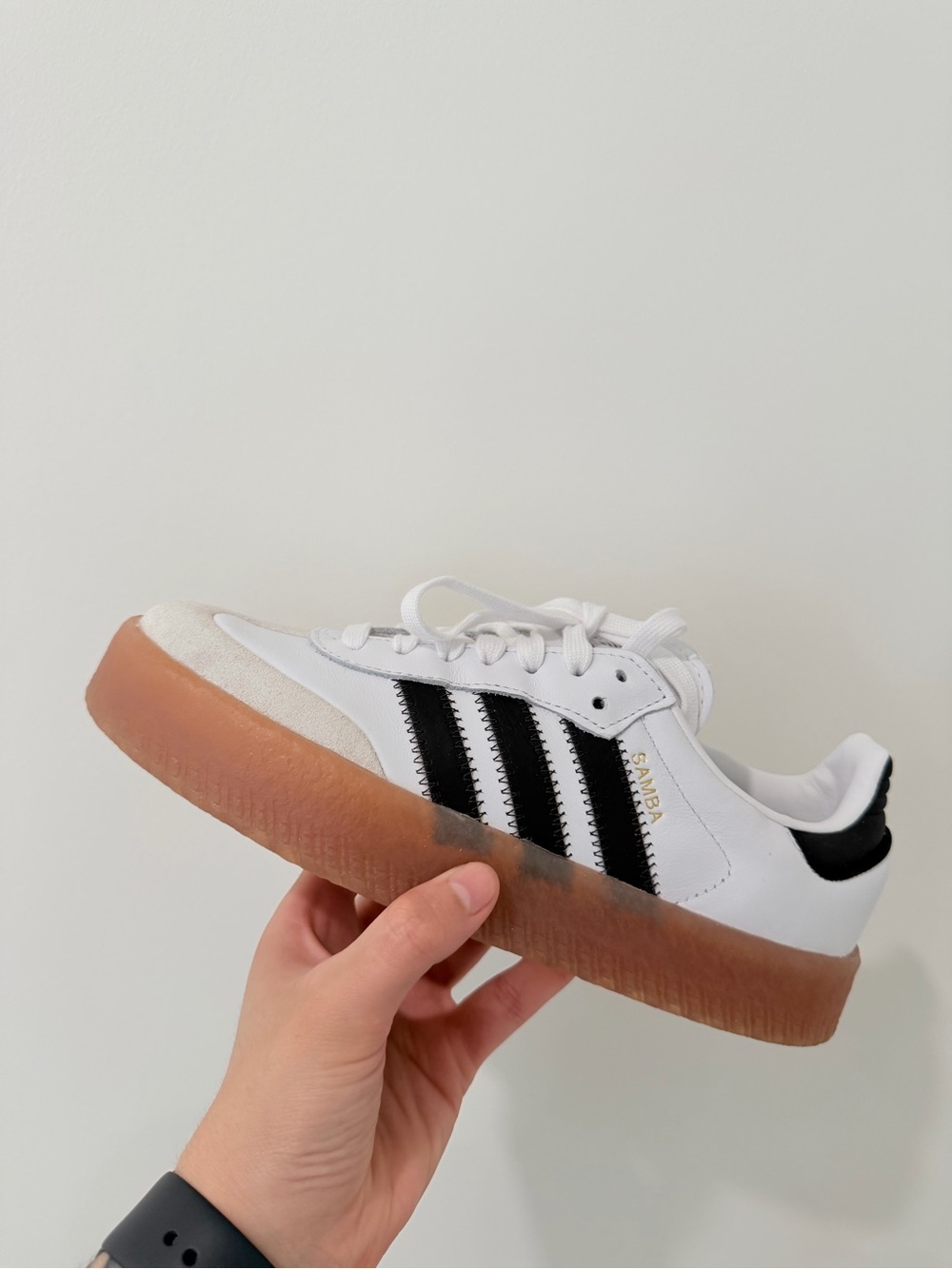 Adidas Samba White with Black Stripes